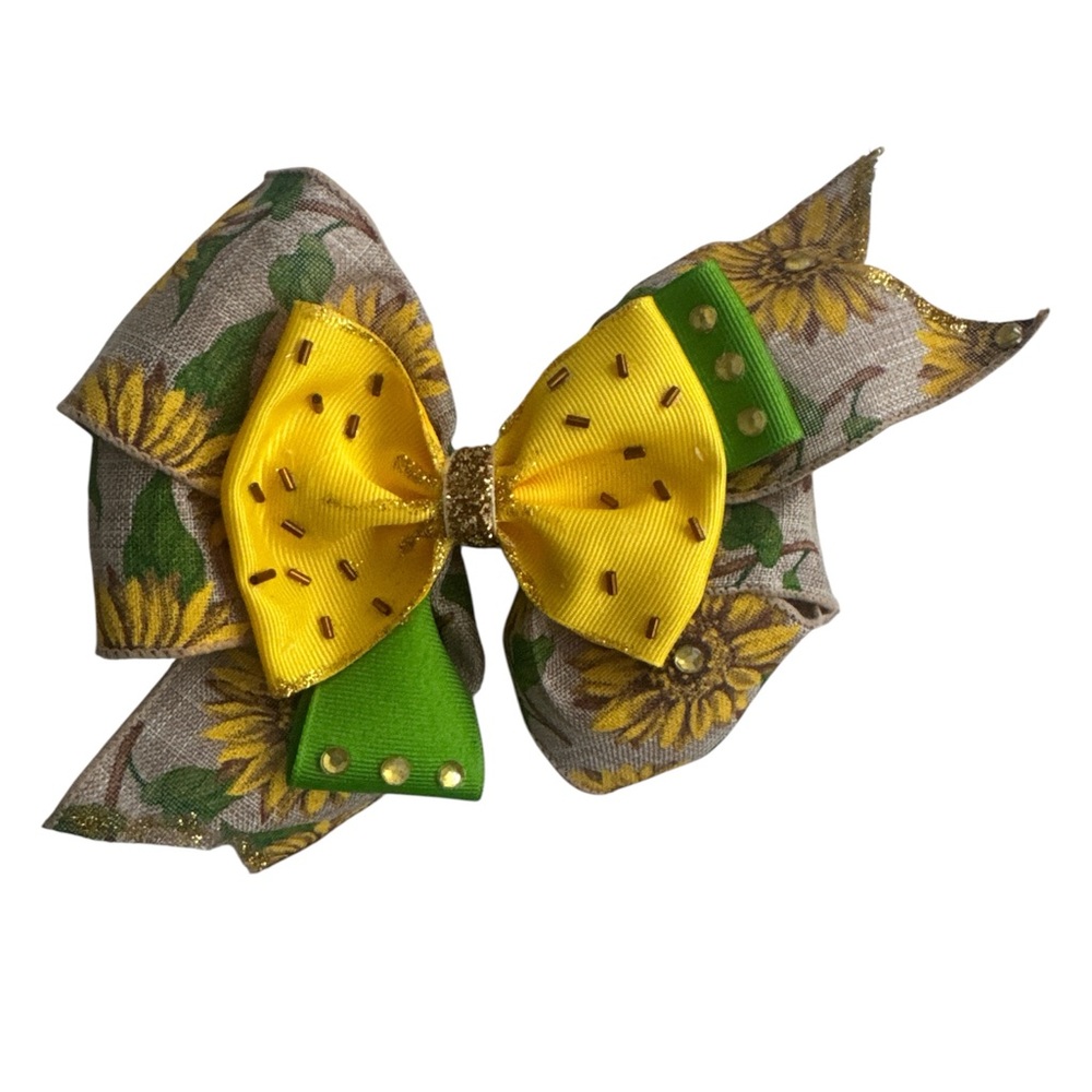 Sunflower Patterned Hair Bow for Kids